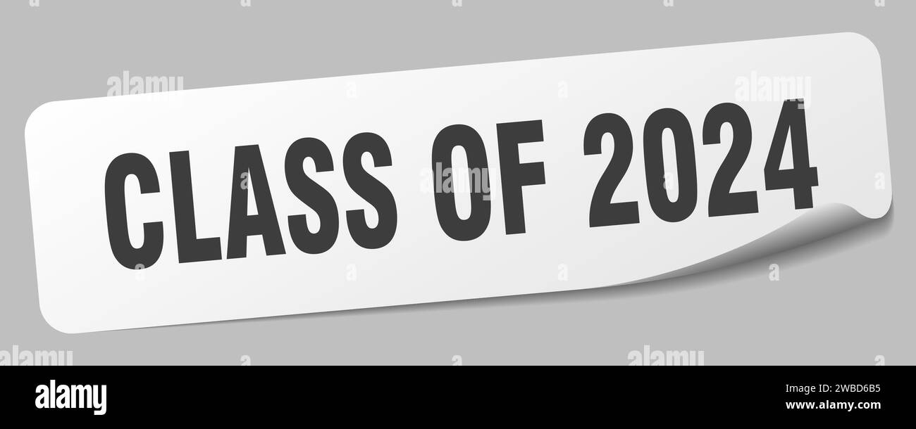 class of 2024 sticker. class of 2024 rectangular label isolated on