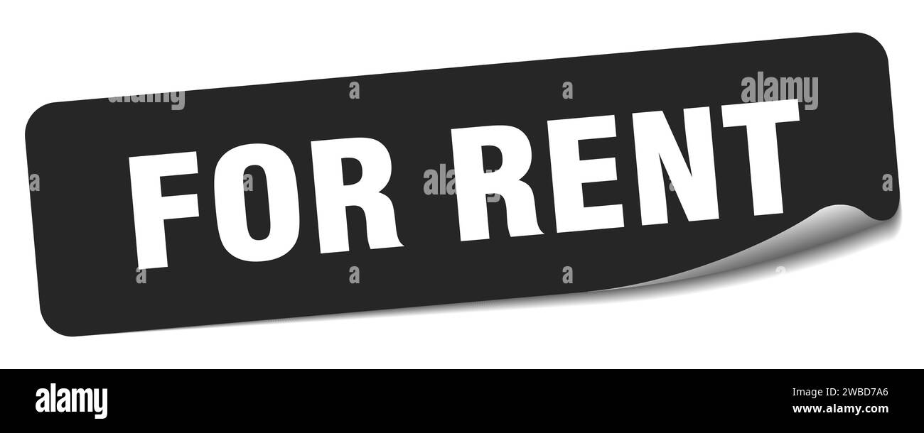 for rent sticker. for rent rectangular label isolated on white background Stock Vector
