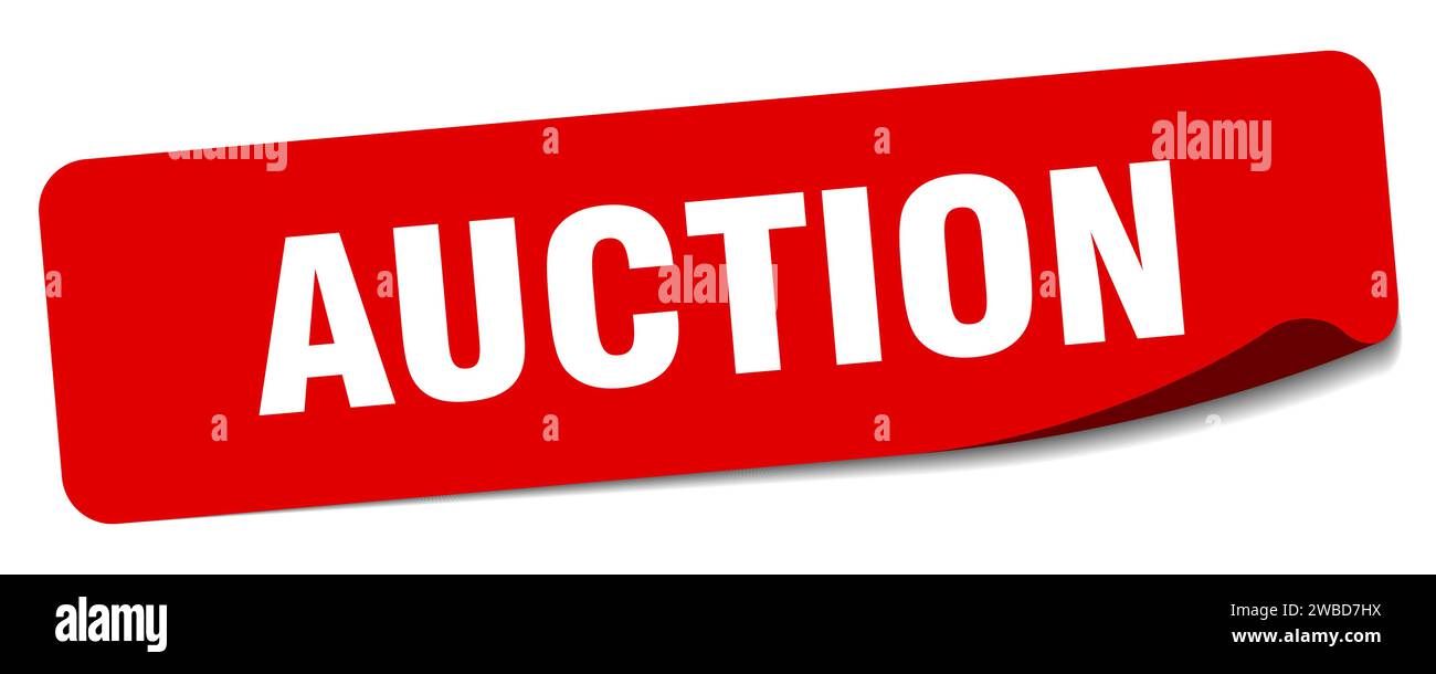auction sticker. auction rectangular label isolated on white background ...