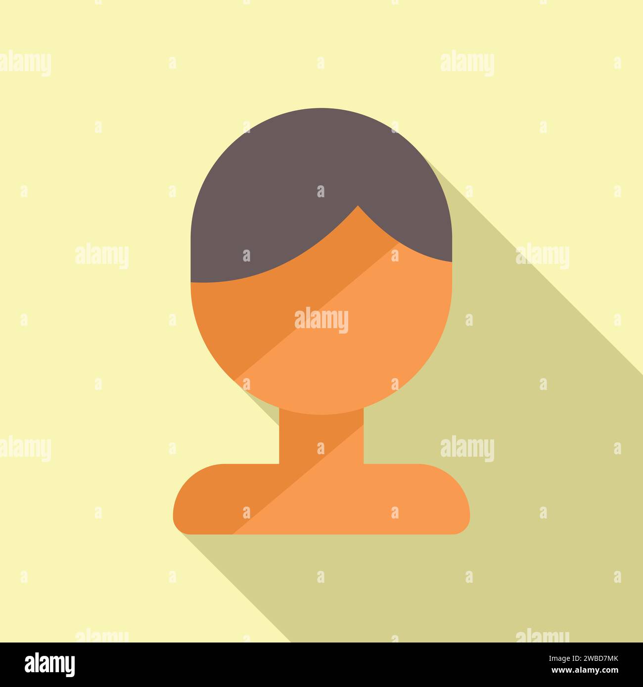 Cute wig lock fake icon flat vector. Young style. Head face fashion ...
