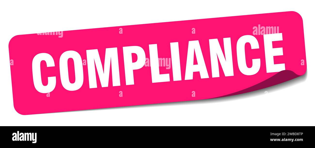 compliance sticker. compliance rectangular label isolated on white ...