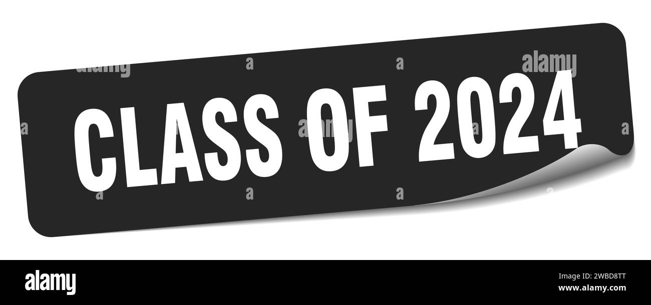 class of 2024 sticker. class of 2024 rectangular label isolated on