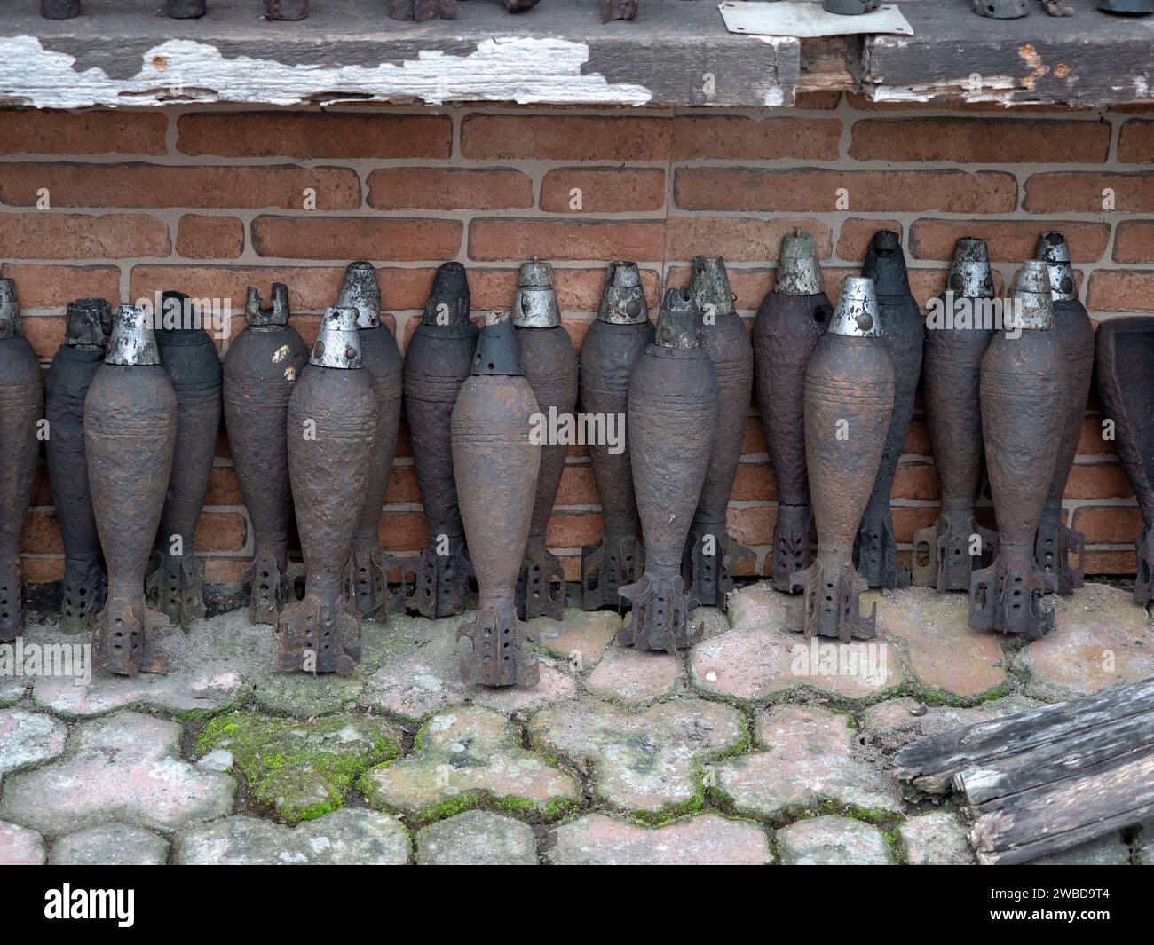 High explosive mortar round as the legacy of Japanese colonialism in Philippines. Stock Photo