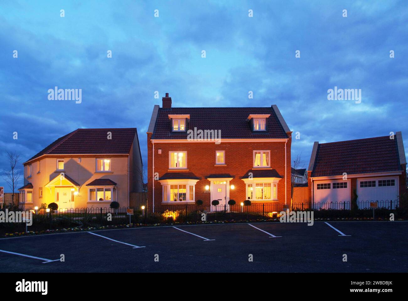 New residential housing for sale, south east England, UK Stock Photo