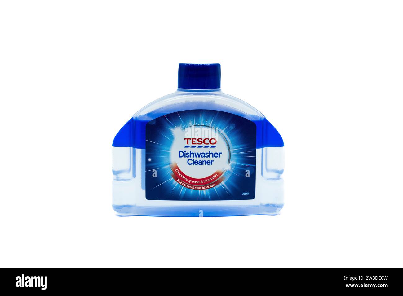 Irvine, Scotland, UKJuly 21, 2023 Tesco branded bottle of dishwasher