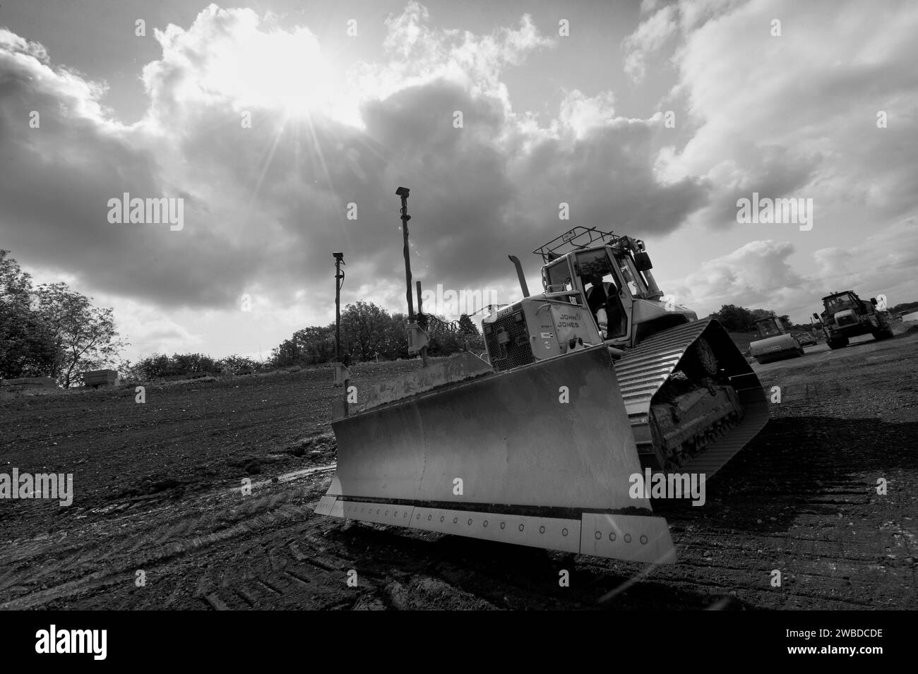 Construction industry at work, building new roads, A46 widening south