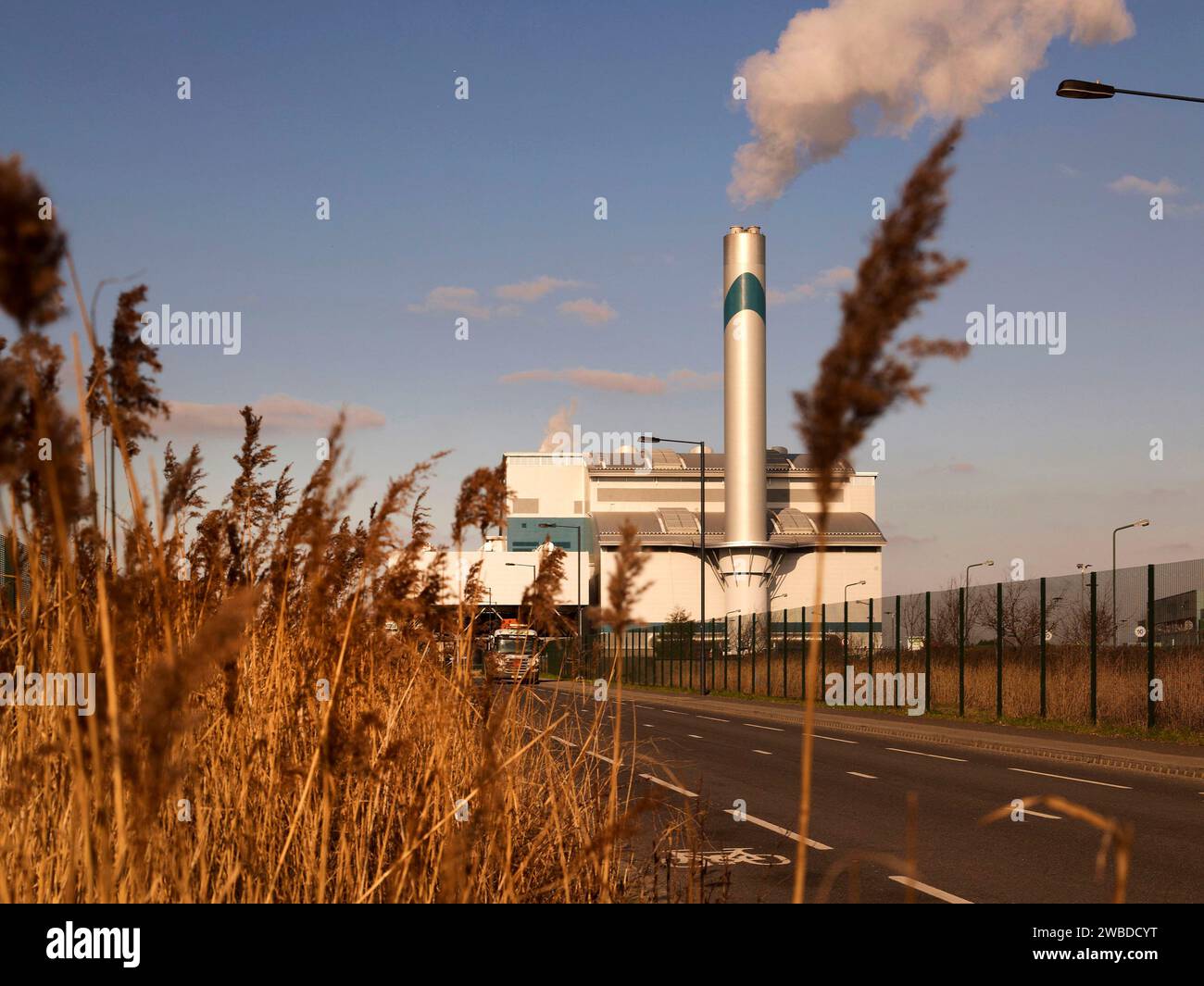 Waste recycling plant, Dartford, Kent, south east England Stock Photo