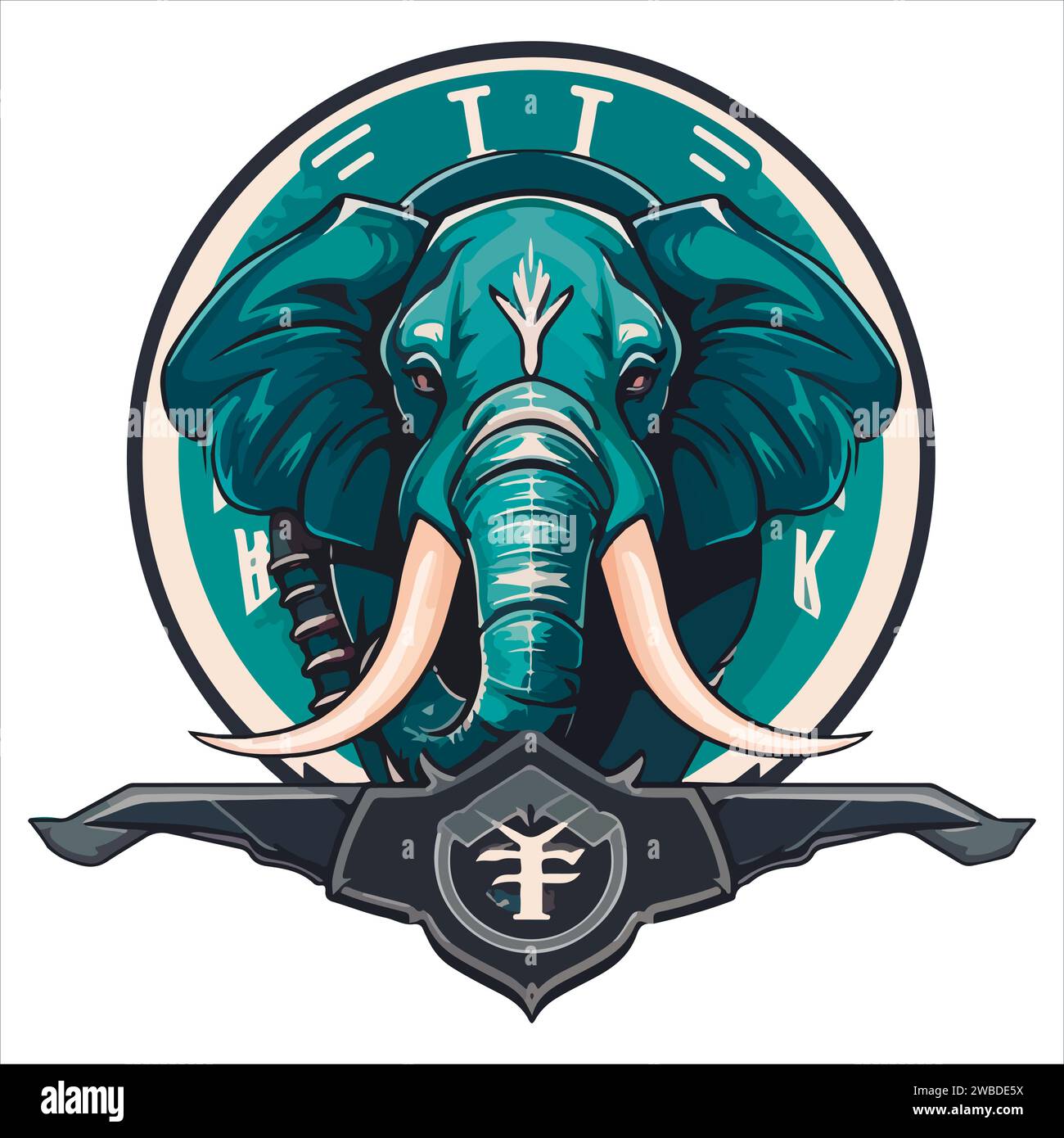 elephant mascot logo design vector with modern illustration concept style for badge, emblem and tshirt printing. angry elephant illustration with feet Stock Vector