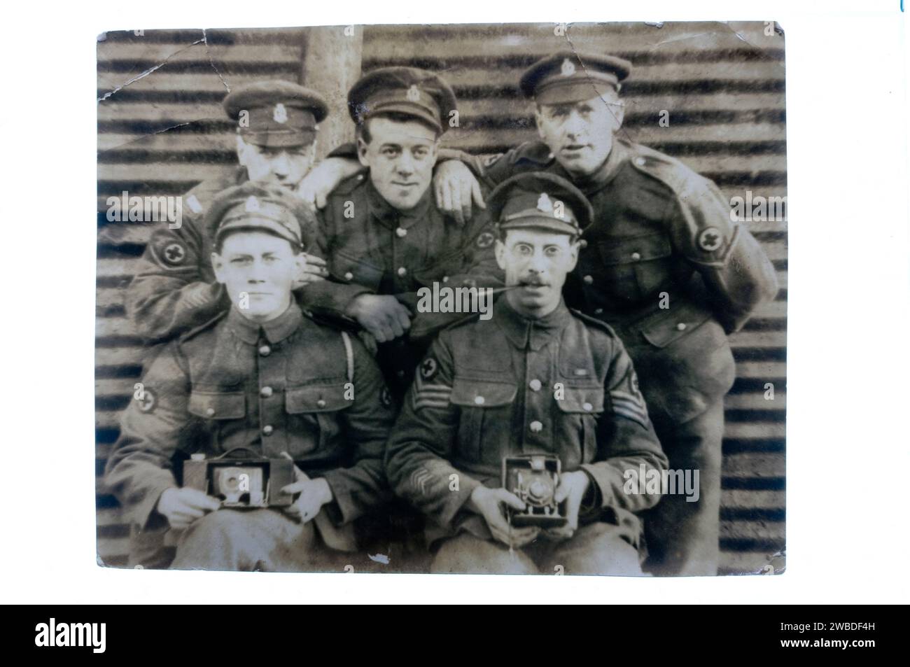 WWI soldiers of the Royal Army Medical Corps Stock Photo