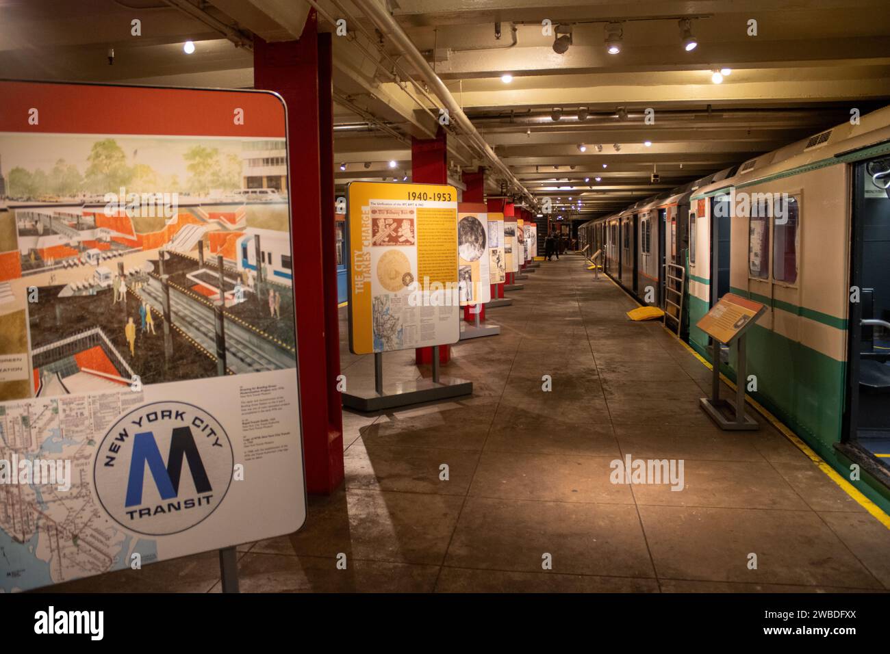 The subway station in the New York Transit Museum. Downtown Brooklyn, USA Stock Photo