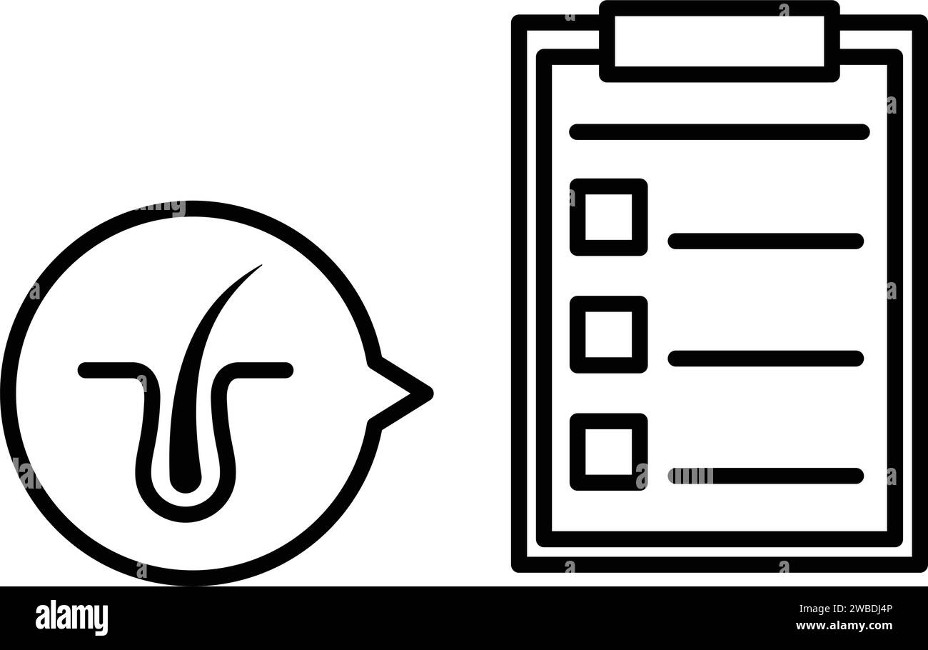 AGA (thinning hair treatment) and medical questionnaire icon, image of