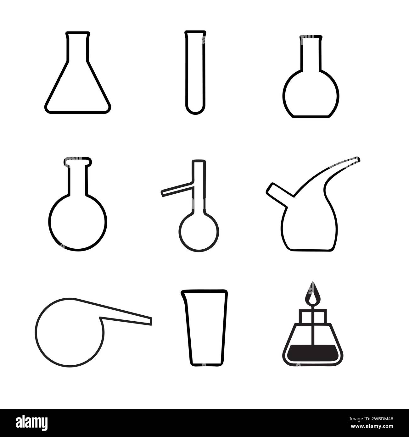Glassware and equipment for chemical laboratory Stock Vector