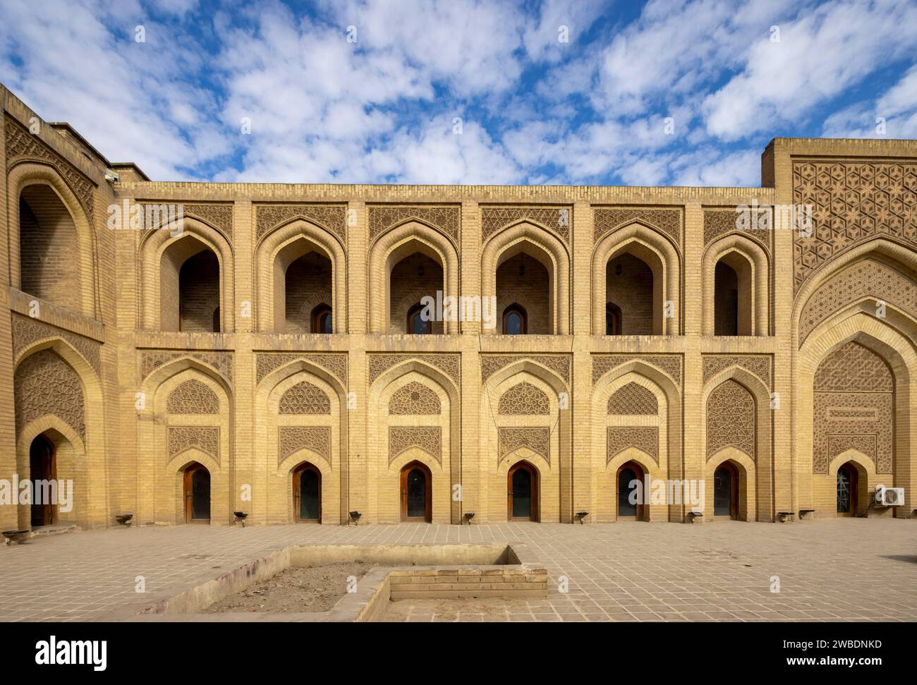 view of  interior courtyard, the Mustansiriya Madrasa, Abbasid era 1227 CE, Baghdad, Iraq Stock Photo