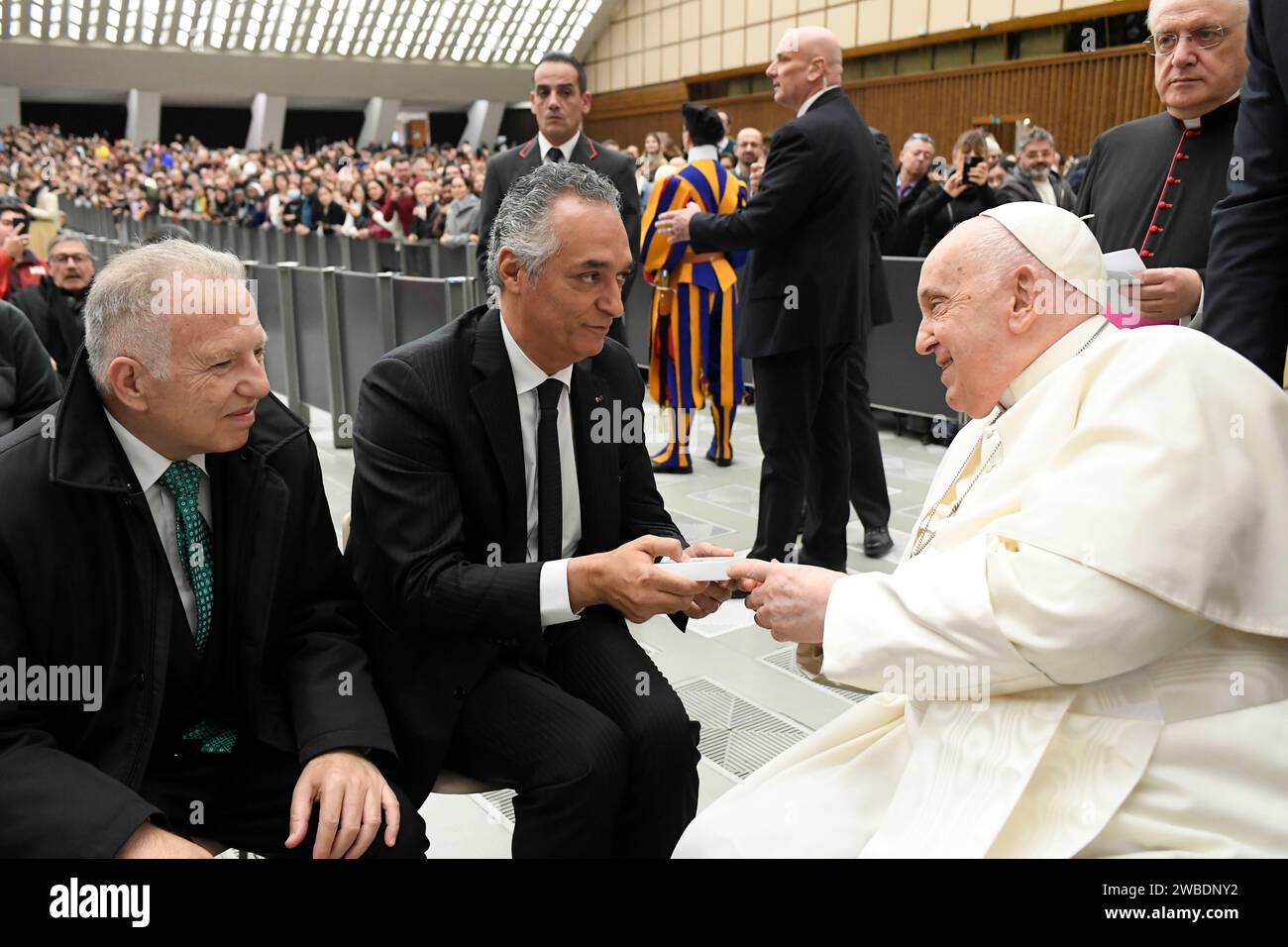 Vatican Vatican 10th Jan 2024 Italy Rome Vatican 2024 1 10 Pope   Vatican Vatican 10th Jan 2024 Italy Rome Vatican 2024110 Pope Francis During His His Weekly General Audience In The Paul Vi Hall At The Vatican Photograph By Vatican Media Catholic Press Photo Credit Independent Photo Agencyalamy Live News 2WBDNY2 