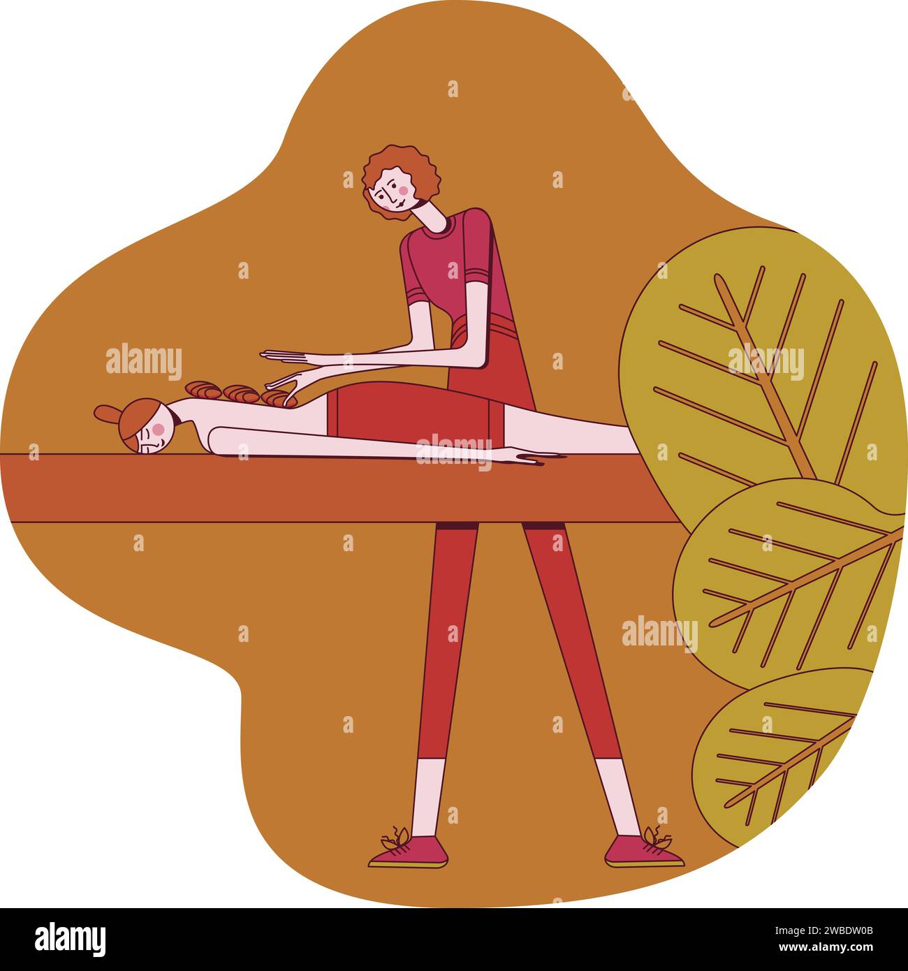 Treatment and therapy with hot stonesin SPA with professional massage