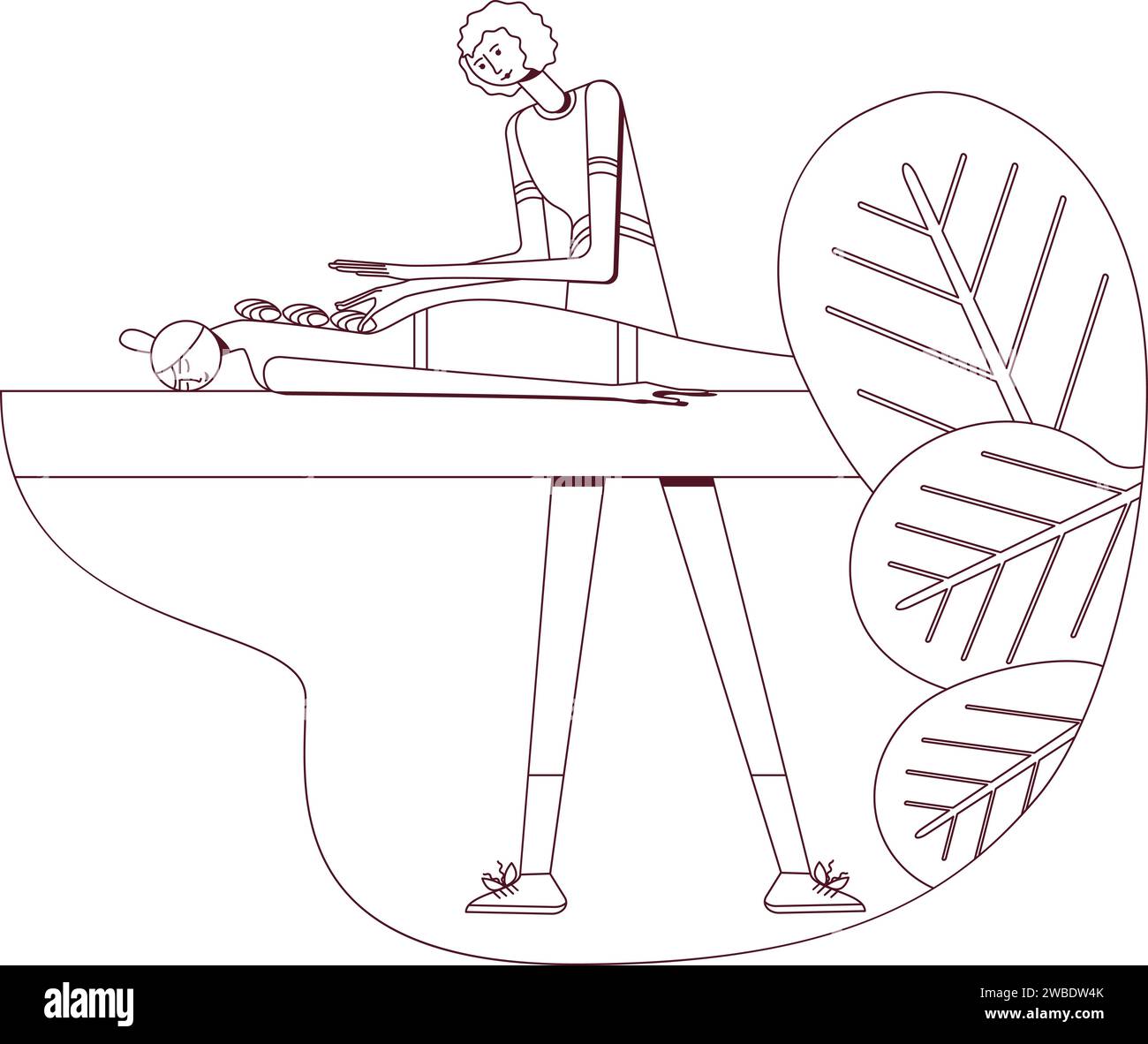 Treatment and therapy with hot stonesin SPA with professional massage