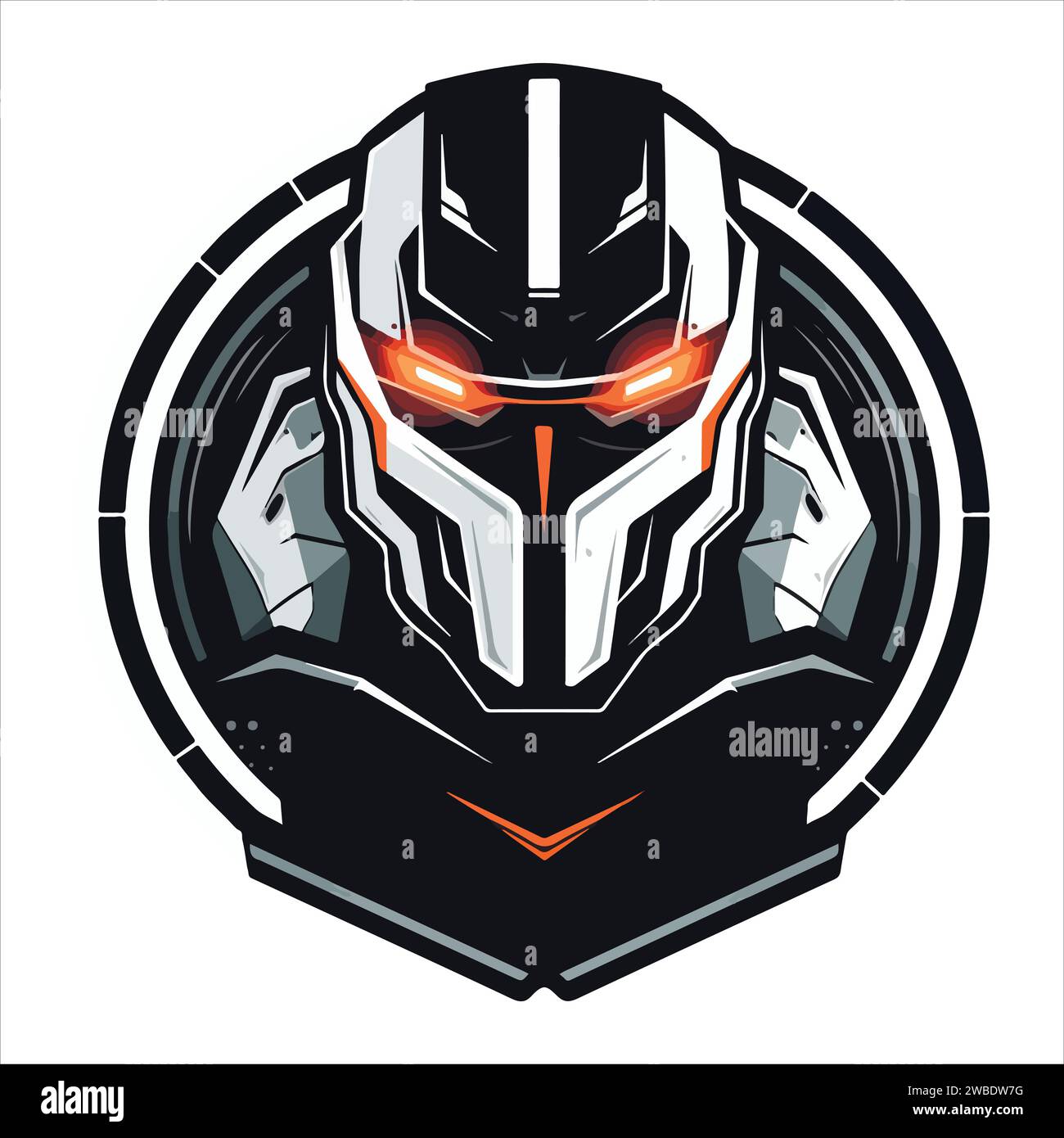 mech warrior esport emblem logo. vector illustration for