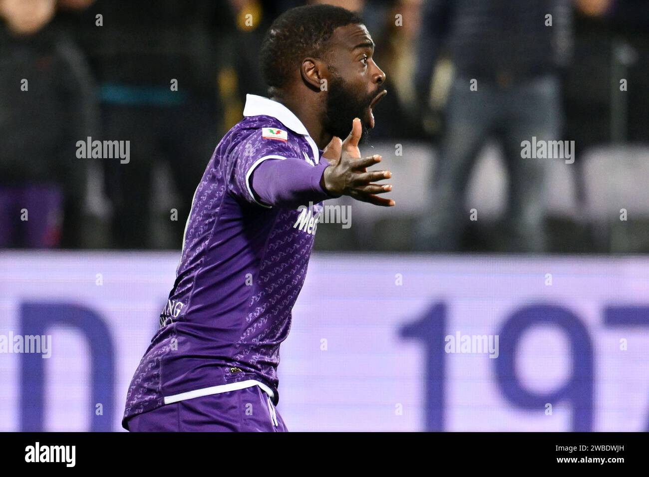 Florence, Italy. 09th Jan, 2024. ACF Fiorentina's midfielder Jonathan