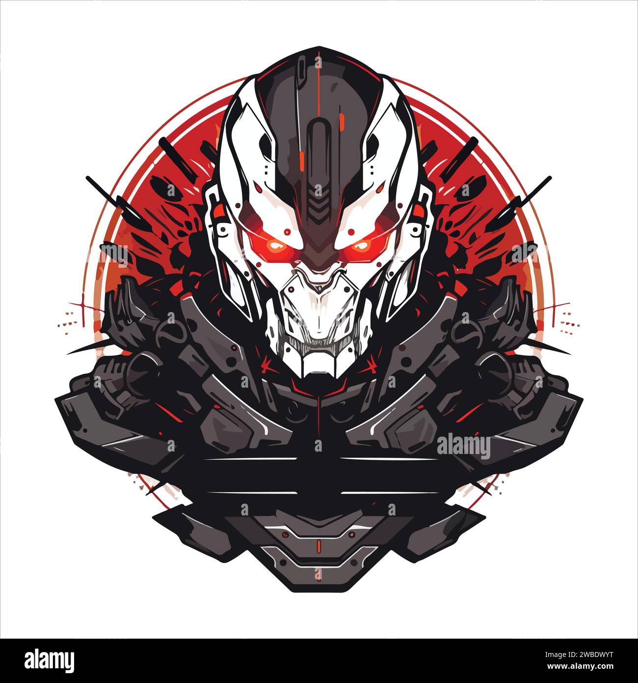 Cyborg mech warrior e-sport emblem logo. Cyborg vector illustration for ...