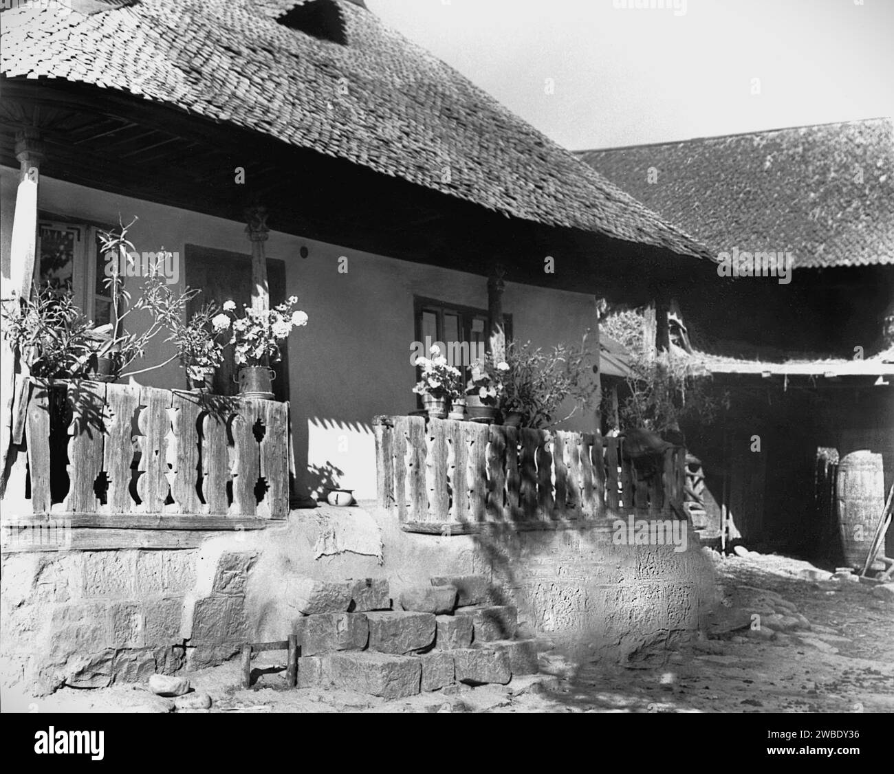 Traditional rural house in Vrancea County, Romania, approx. 1992 Stock Photo