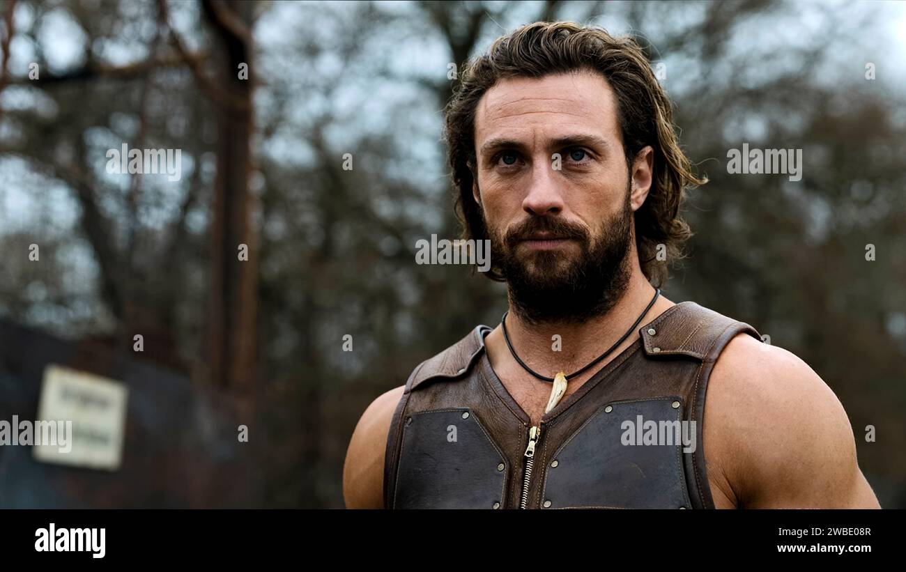 Kraven the Hunter (2024) directed by J.C. Chandor and starring Aaron Taylor-Johnson, Russell Crowe and Ariana DeBose. Russian immigrant Sergei Kravinoff is on a mission to prove that he is the greatest hunter in the world. Publicity still ***EDITORIAL USE ONLY***. Credit: BFA / Columbia Pictures Stock Photo