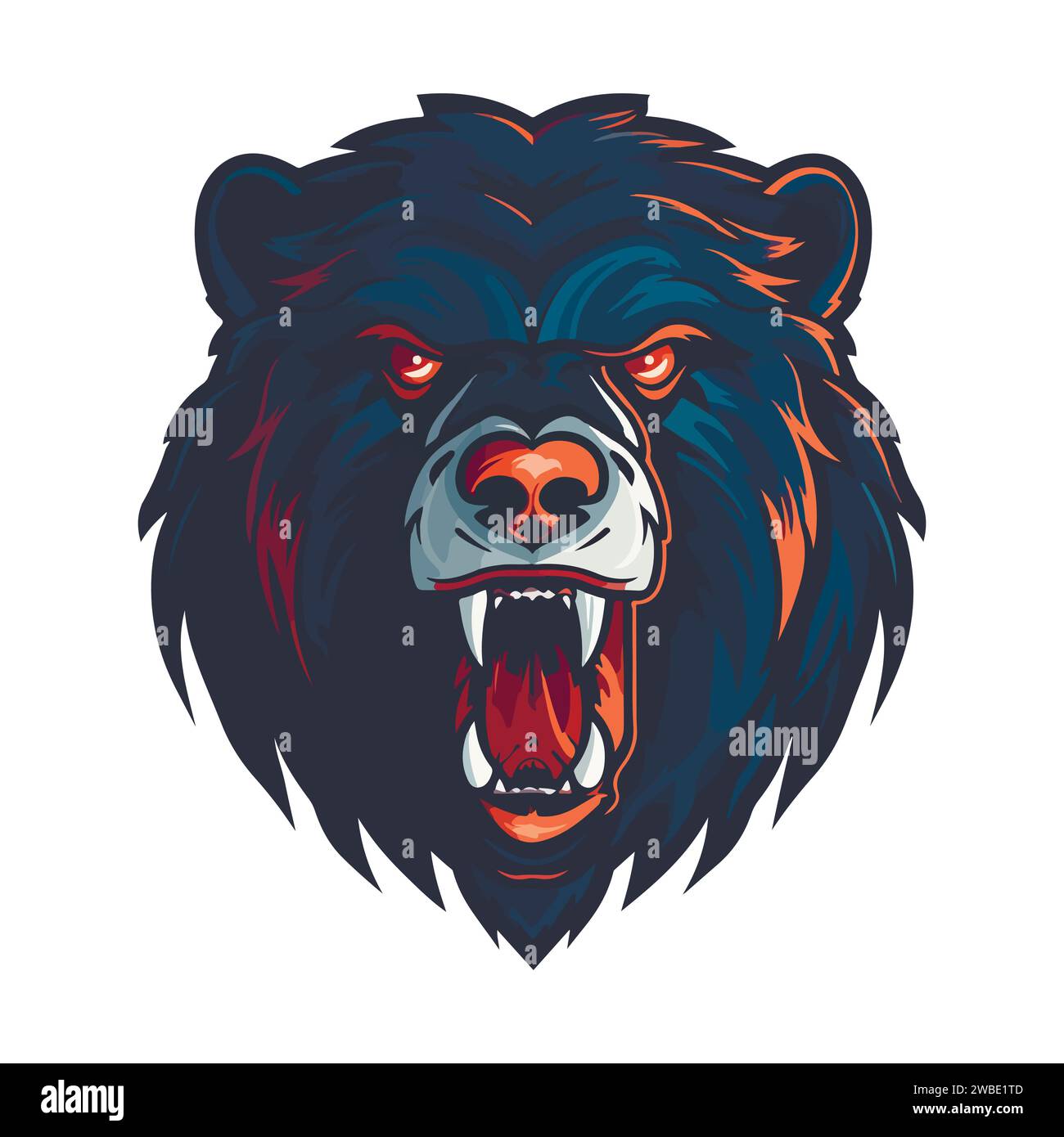 Modern professional grizzly bear logo for a sport team Stock Vector
