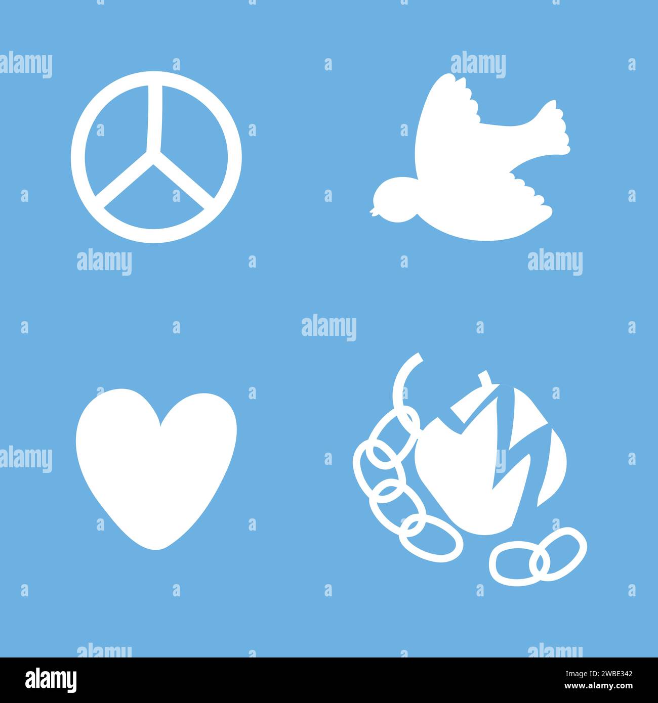 Peace love freedom human rights symbols vector illustration Stock ...