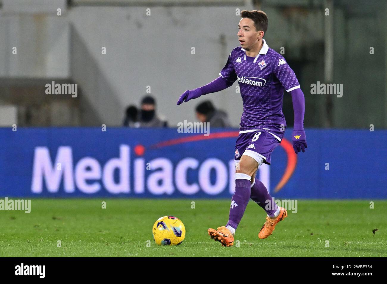 Florence, Italy. 09th Jan, 2024. ACF Fiorentina's midfielder Maxime