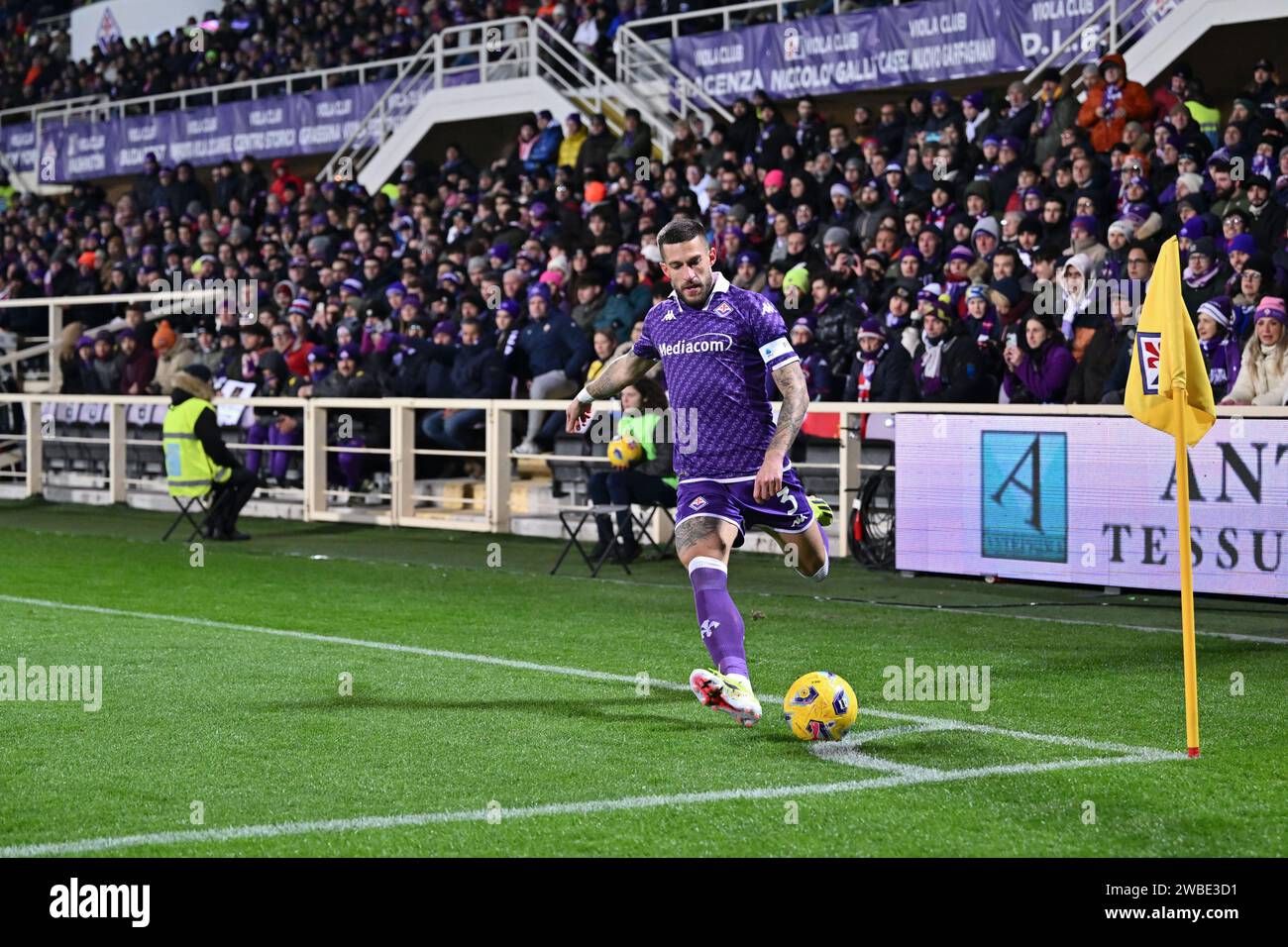 Florence, Italy. 09th Jan, 2024. ACF Fiorentina's defender Cristiano