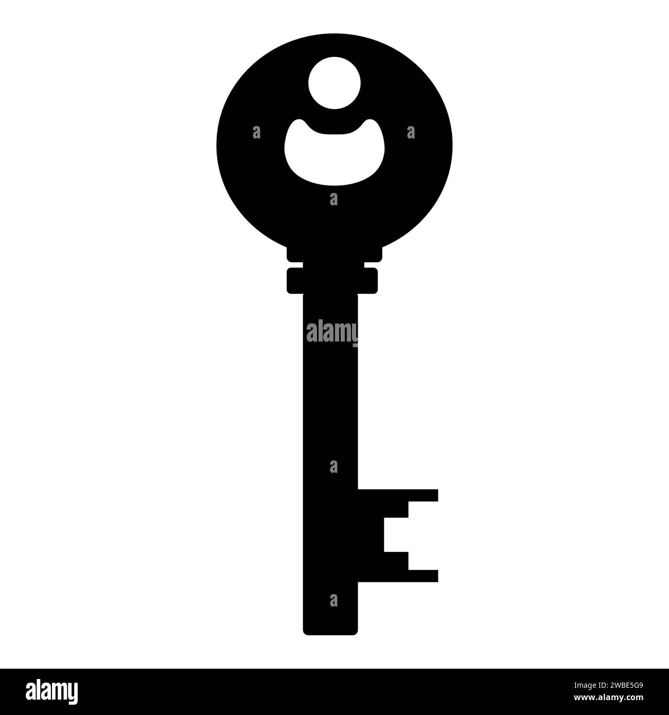 Old door key icon isolated on white background. Vector illustration for