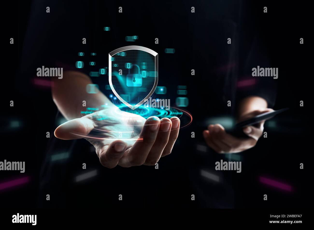 Cybersecurity concept, user privacy security and encryption Stock Photo