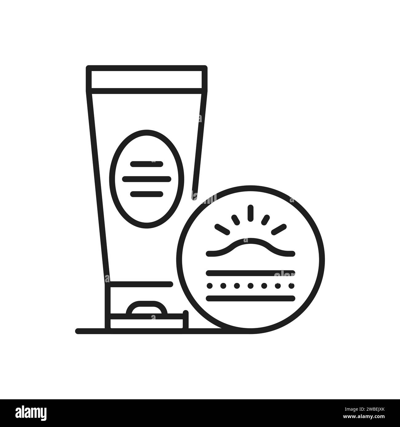 Cream edema treatment line icon. Vector venous and varicose medical