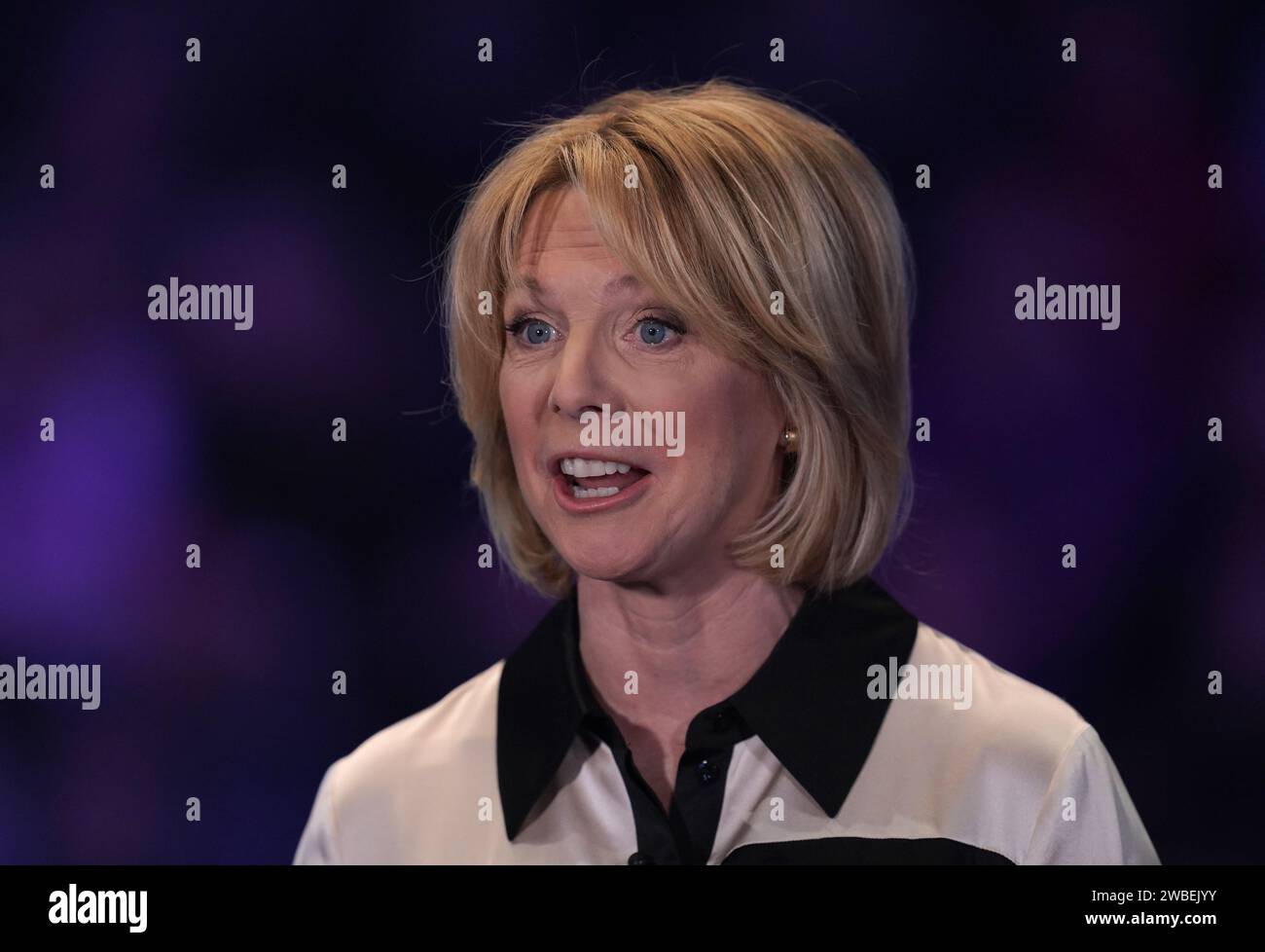 Snooker presenter Hazel Irvine during day four of the MrQ Masters at