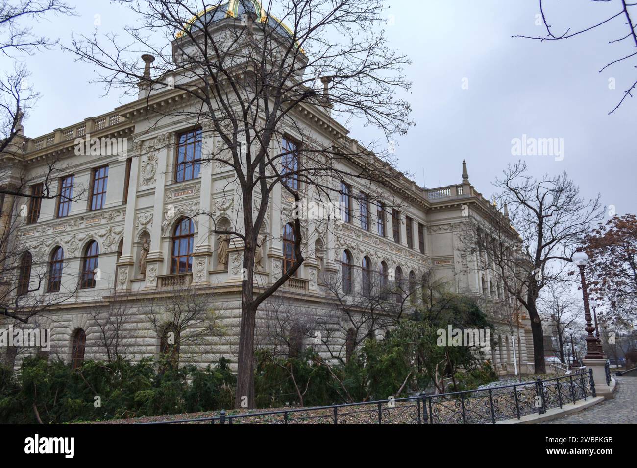 Photo of the national museum of Czech republic in Prague. It has a great history and was damaged in the wolrd war 2 Stock Photo