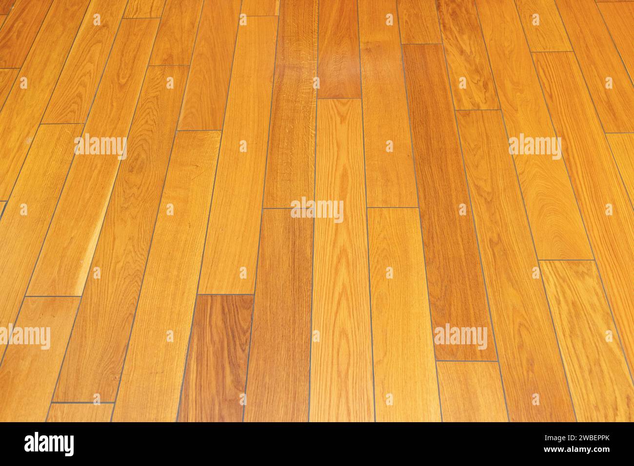 Yellow Parquet Floor Long Tiles Home Interior Stock Photo