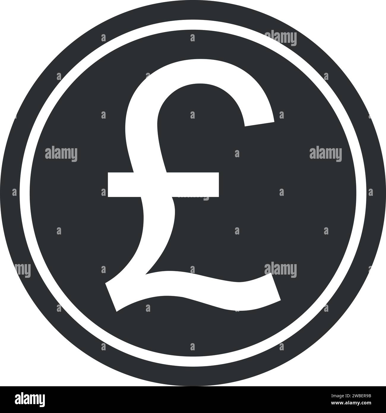 British Pound Sterling Sign Icon in Flat Style. Stock Vector