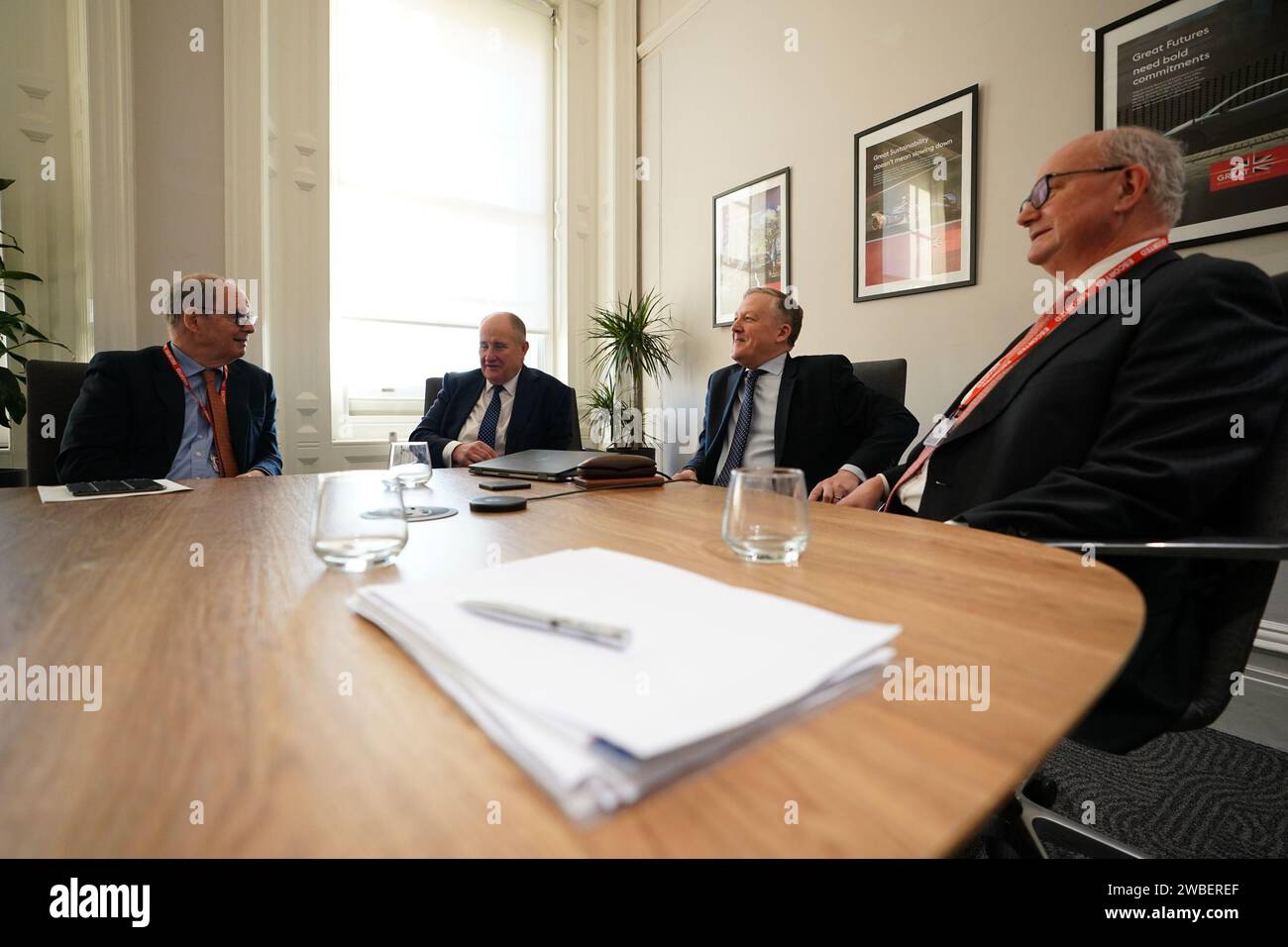 (left to right) Lord James Arbuthnot, Post Office minister Kevin