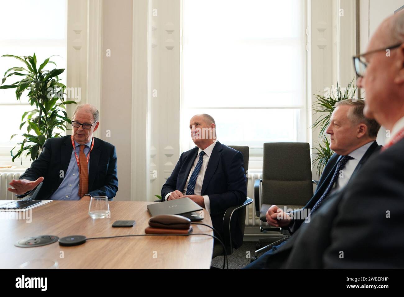 (left to right) Lord James Arbuthnot, Post Office minister Kevin