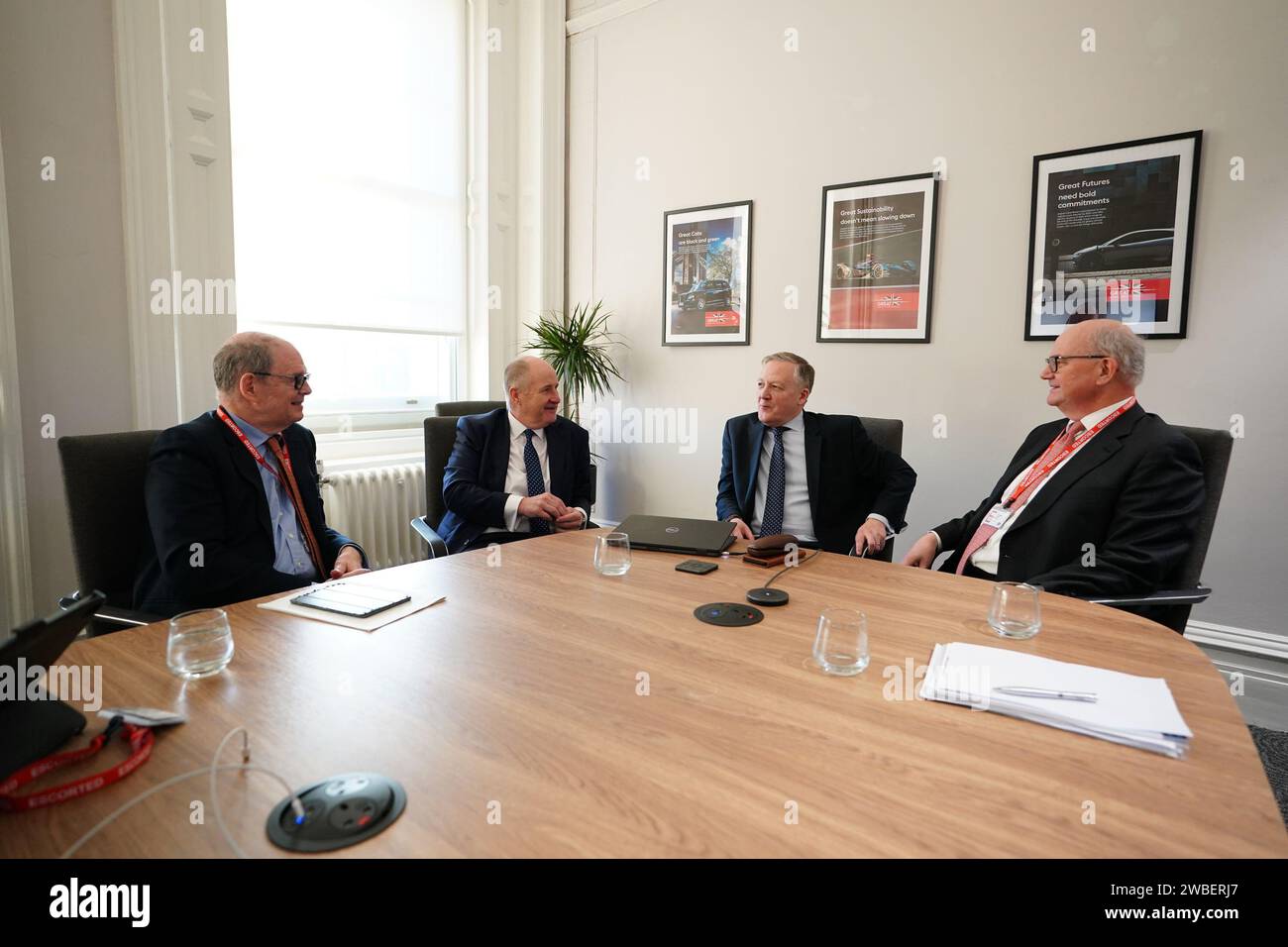 (left to right) Lord James Arbuthnot, Post Office minister Kevin