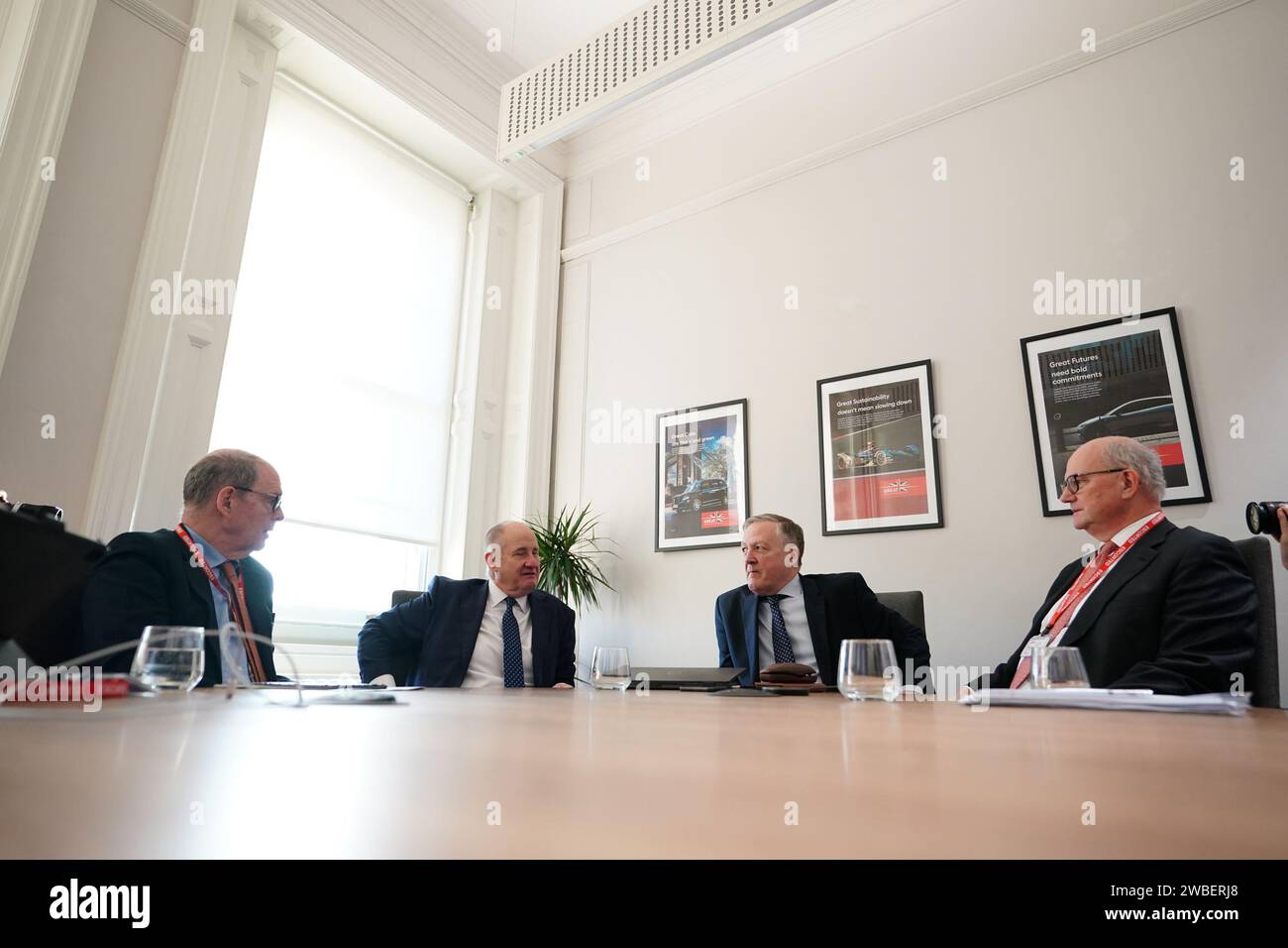 (left to right) Lord James Arbuthnot, Post Office minister Kevin