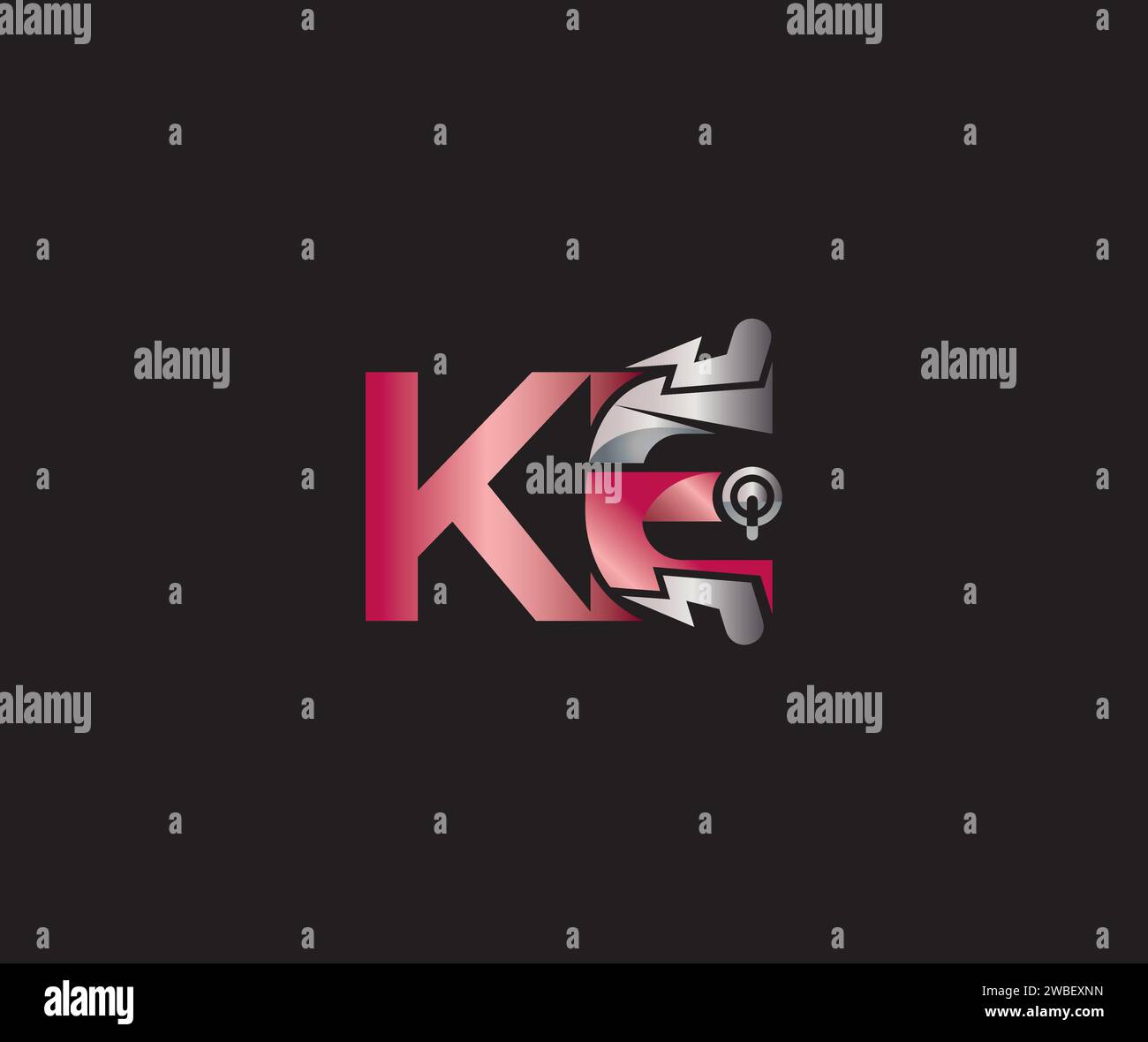 Electric Energy KE letter creative Design Technology logo Stock Vector ...