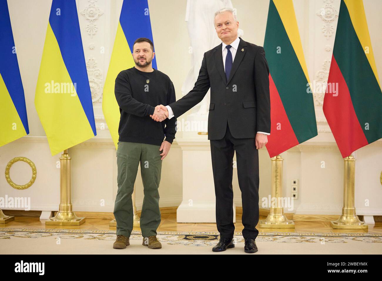 Vilinus, Lithuania. 10th Jan, 2025. Ukrainian President Volodymyr