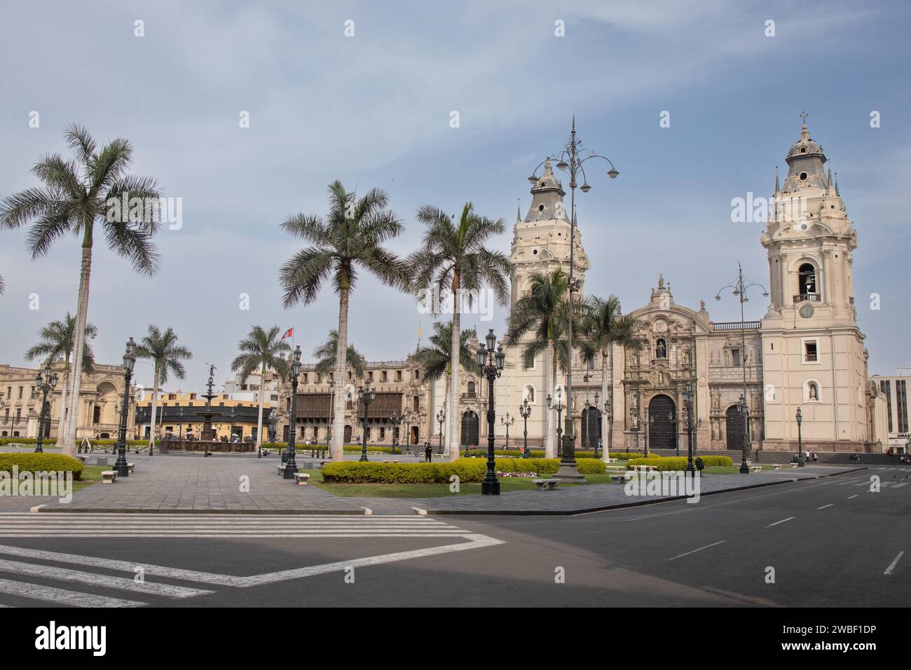Cathedral, Plaza de Armas, Lima, Peru Stock Photo