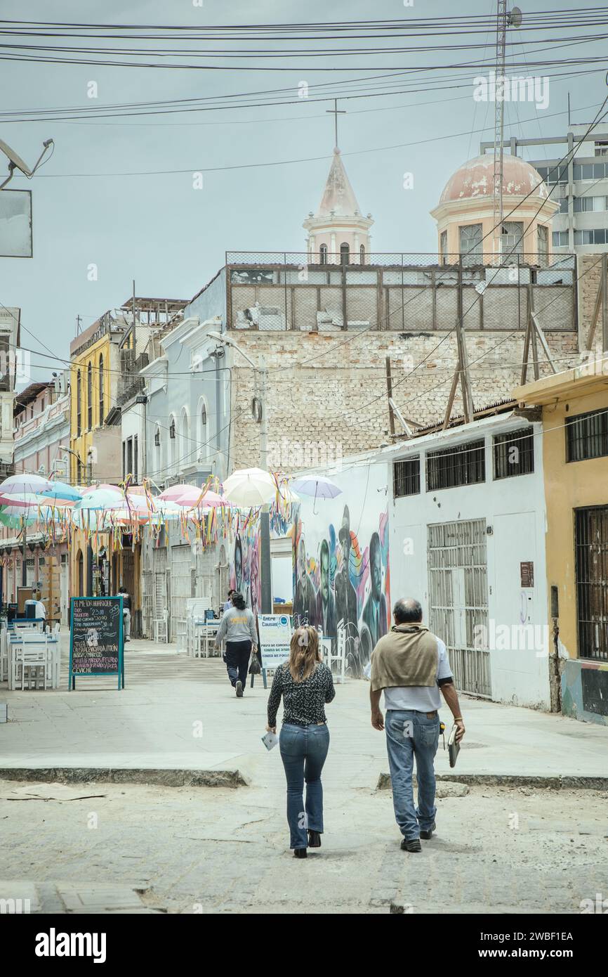 Old town alley, Callao, Peru Stock Photo