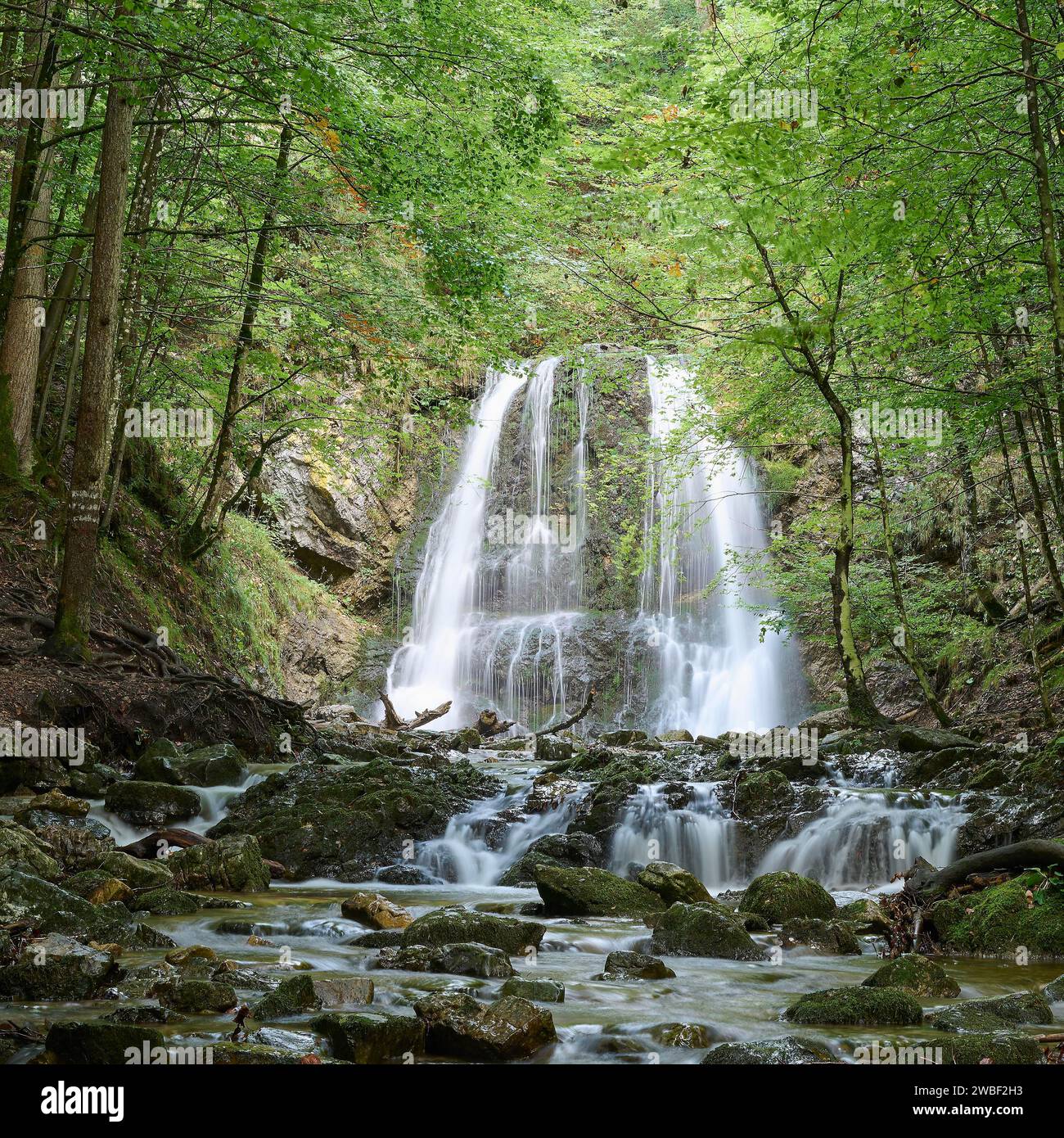 Josefstal Waterfall, Neuhaus am Schliersee, Mangfall mountains ...