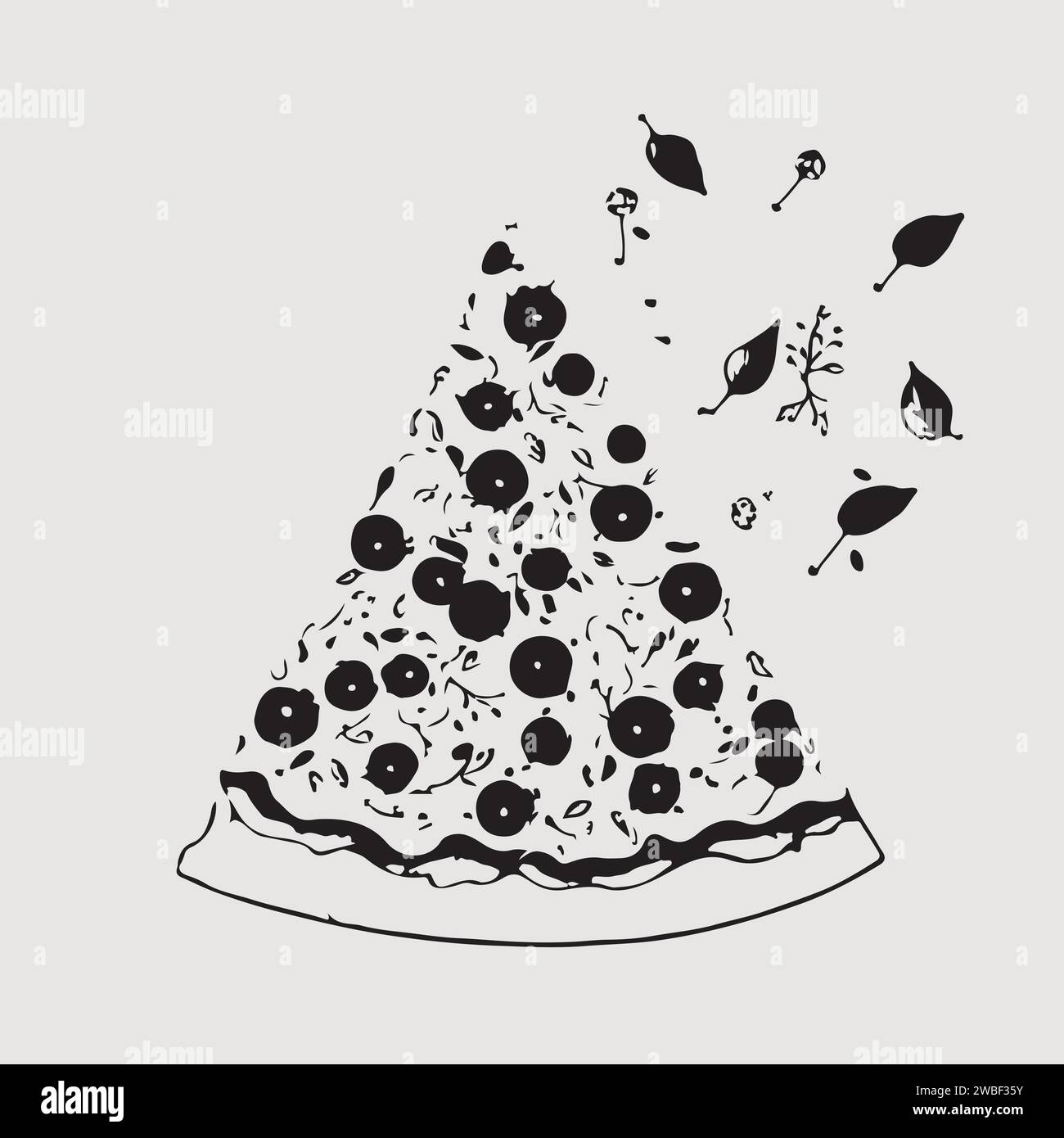 Modern abstract vector pizza logo template. Pizza illustration Stock