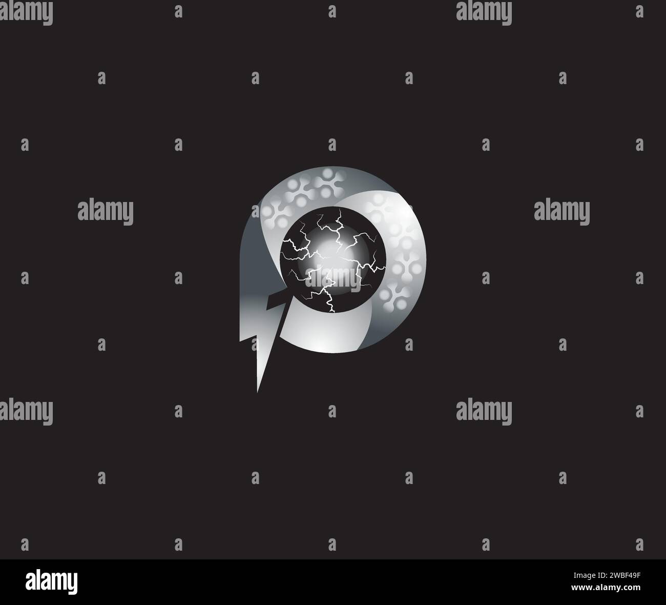 P letter Electric Energy abstract Technology logo with creative Design ...