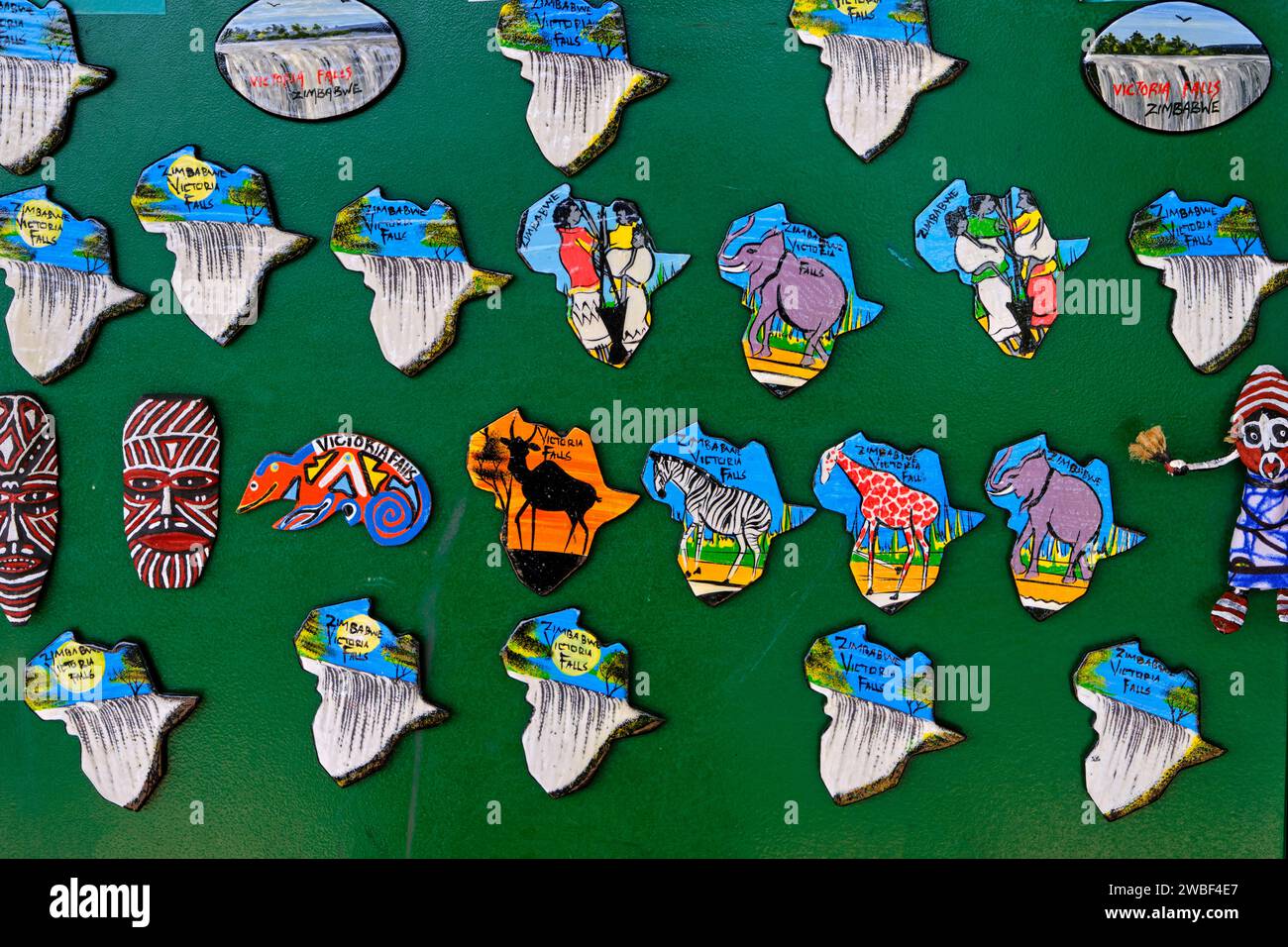 Zimbabwe, Matabeleland North province, Victoria Falls, souvenir shop