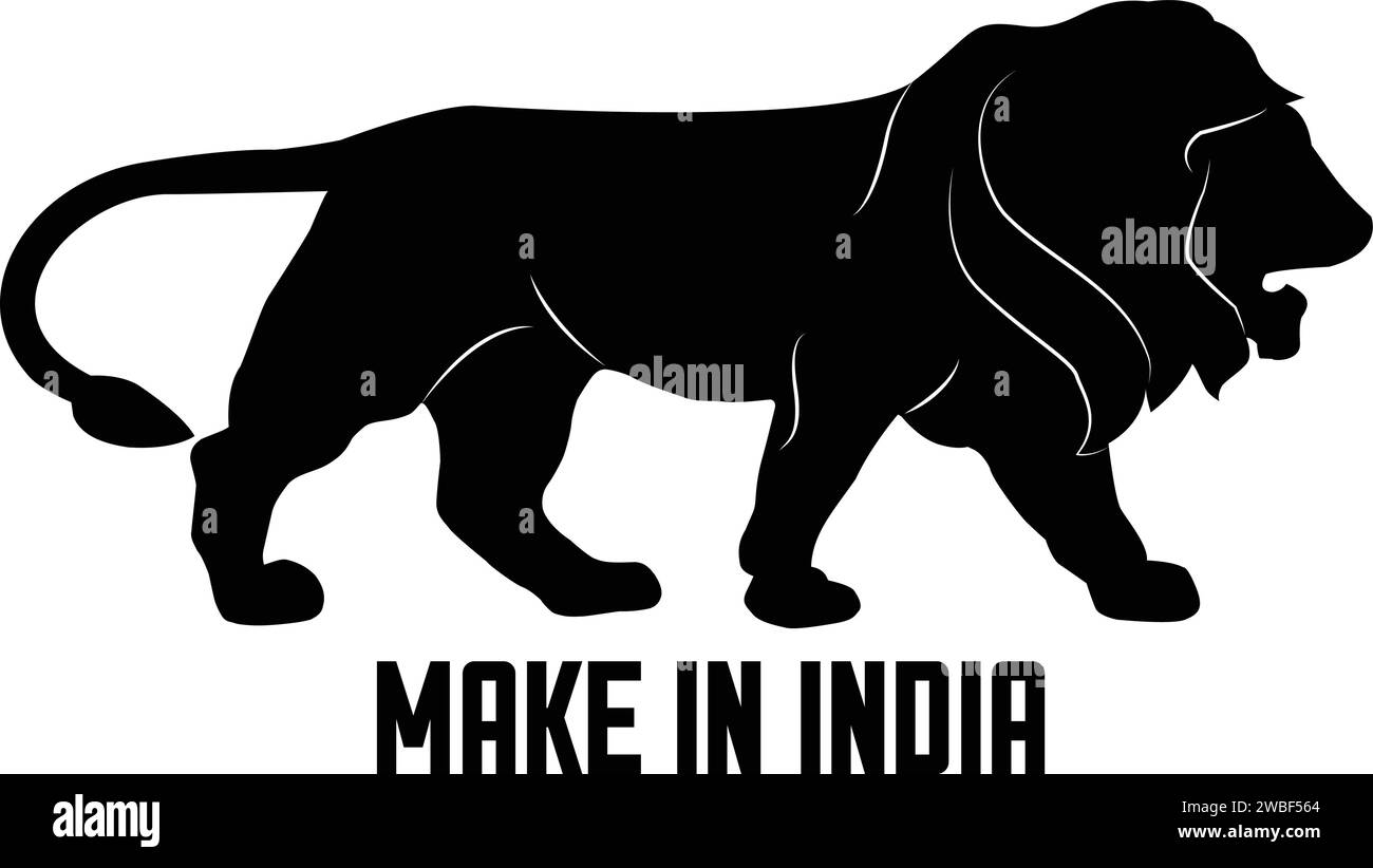 Make in India Vector icon , Make in India lion symbol , lion symbol Stock Vector