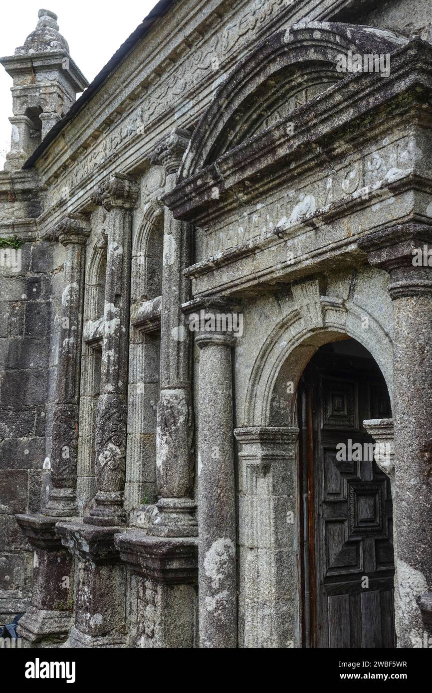 Ossuary Ossuaire, Enclos Paroissial enclosed parish of Guimiliau, Finistere Penn ar Bed department, Brittany Breizh region, France Stock Photo